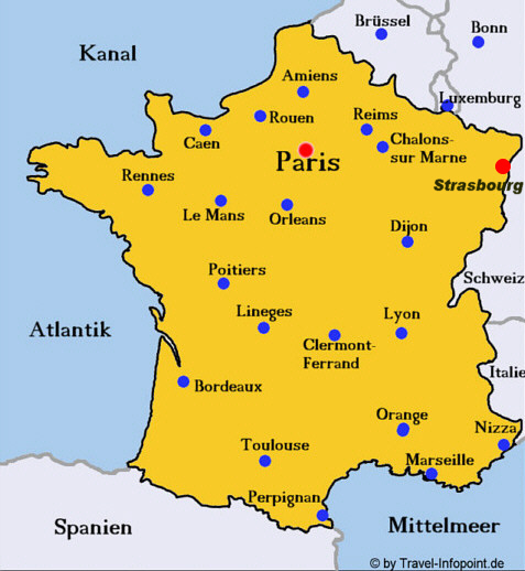 Travel-Infopoint.de: Übersicht Frankreich: Paris,Strassburg