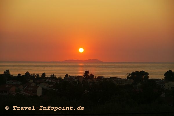 Sonnenuntergang Hotel Panos, Acharavi Korfu