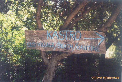 Wegweiser zum Castro, Nord-Skiathos
