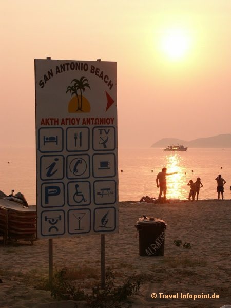 Sonnenuntergang am San Antonia-Beach, Thassos