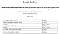 Lesbos: Kosten