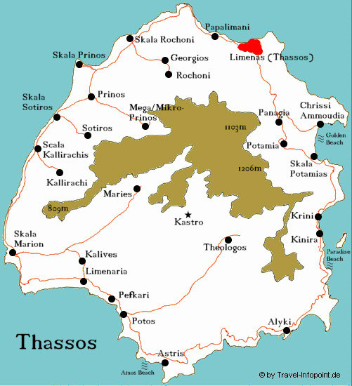 Thassos Übersichtskarte