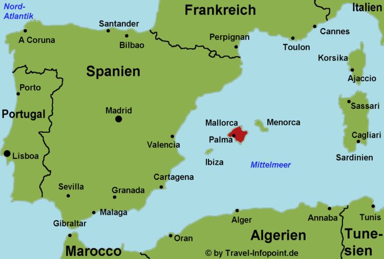 Lage von Mallorca